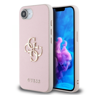 GUESS Zaštitna maska GUHCPSE4PGT4MBP, GRAINED, za iPhone 16e / iPhone 17e, ružičasta