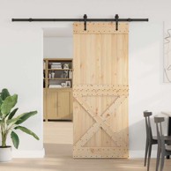 Klizna vrata Narvik, 95 x 210 cm, 213,5 cm, prirodna i crna