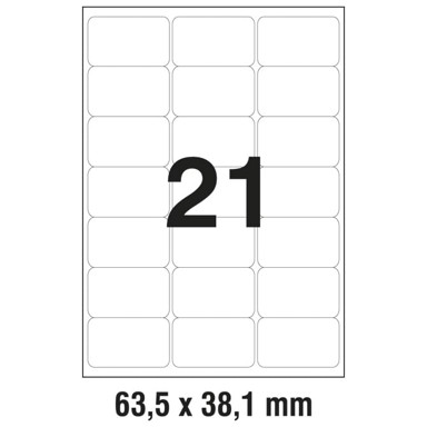 ZWECKFORM Etikete LK 63,5x38,1 mm polyester L7560-25 prozirne 25 listova