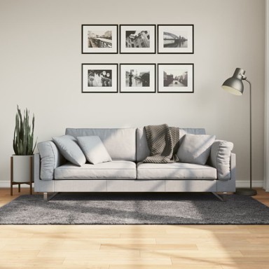 Tepih Huarte kratkih vlakana meki i perivi antracit 100x200 cm
