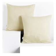 DECOKING Set od 2 sivo-bež pamučne jastučnice Amber Beige, 40 x 40 cm