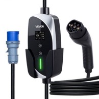VEVOR Prijenosni EV punjač Tip 2, jednofazni, LCD zaslon, 6 m, 7,4 kW
