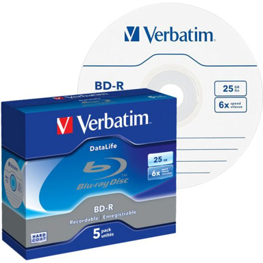 VERBATIM DataLife BD-R 25 GB, 6x, 5 kom