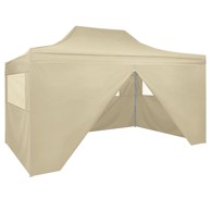 Sklopivi pop-up šator sa 4 panela 3x4,5 m krem bijeli