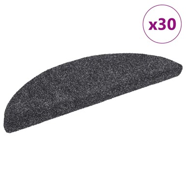 Samoljepljivi otirači za stepenice 30 kom tamnosive 56x17x3 cm
