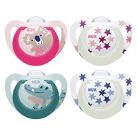 NUK Duda varalica Star Day & Night, silikon, 6-18 mj, 2 kom