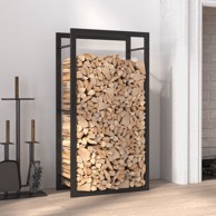 Stalak za drva za ogrjev mat crni 50x28x94 cm čelični