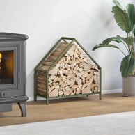 Stalak za drva za ogrjev Maslinasto zelena hladno valjani čelik