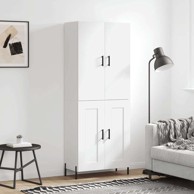 Visoka komoda bijela 69 5x34x180 cm konstruirano drvo , drvena vrata