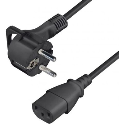 TRANSMEDIA Naponski kabel, schuko, ravni, C13 jack, 2.5m