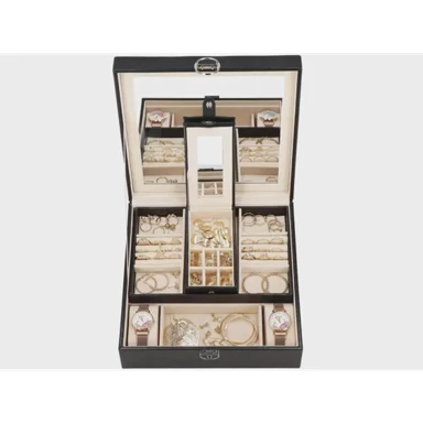 SPRINGOS Kutija za nakit HA1031, 25.3 x 25.3 x 8.5 cm, crna