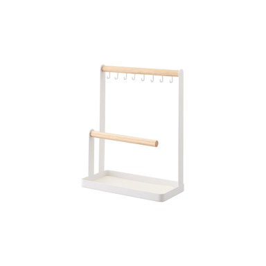 YAMAZAKI Bijela višenamjenski stalak s detaljima bukovine Tosca