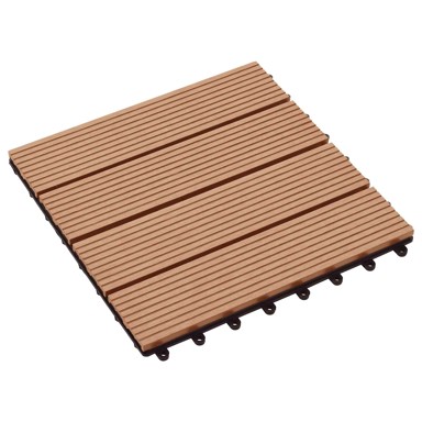 Pločice za decking, 11 kom, 30 x 30 cm, drvoplastična smjesa, tikovina