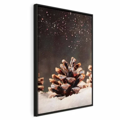 Slika Winter Pine Cone, jednodijelna, okomita, 80x120 cm