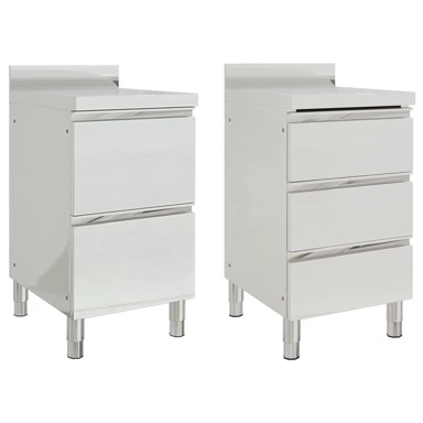 Komercijalni kuhinjski ormarići, 2 kom, nehrđajući čelik