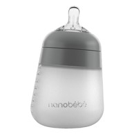 NANOBEBE Silikonska bočica Flexy, 270ml, siva