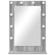 Ogledalo za šminku 70x50x18 cm drvena ploča staklo, siva sonoma