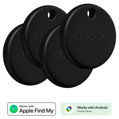 CHIPOLO Bluetooth lokator Pop, crni, 4 kom CH041