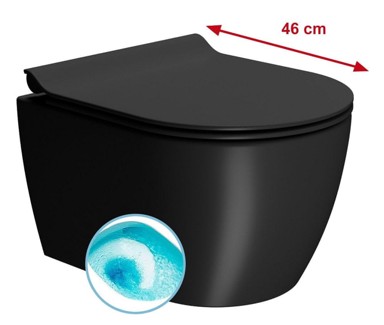 GSI WC školjka Pura Short Swirlflush, crna