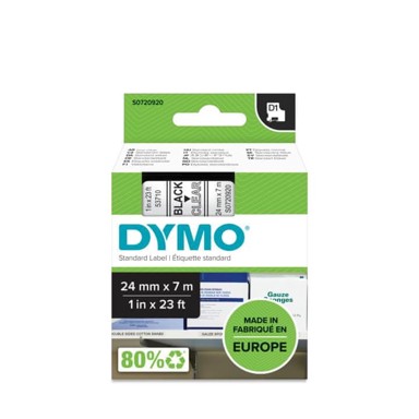 DYMO D1 Traka 53710, 24 mm × 7 m, crna/prozirna