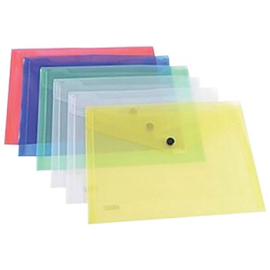 SIAM Kuverte s gumbom, PP, 240 x 180 mm, 6 kom, prozirne, sorto