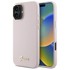 GUESS Silicone Script Metal Logo & Frame maskica za iPhone 16 Plus, roza