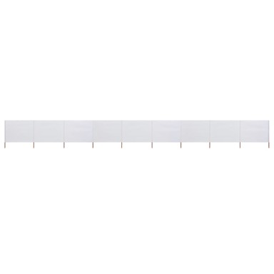 Vjetrobran s 9 panela od tkanine, 1200x160 cm, pješčano bijeli