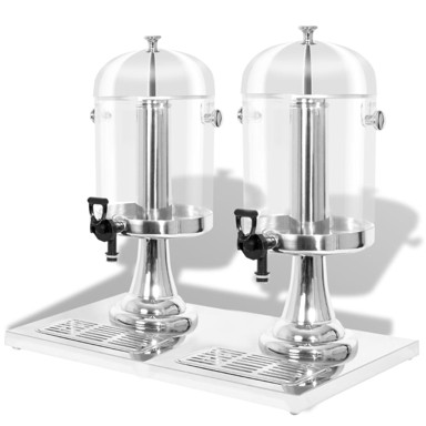 Dvostruki dispenzer za sok, 2 x 8 L, nehrđajući čelik