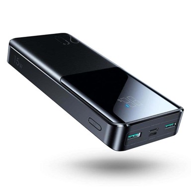 JOYROOM, Power bank JR-T014, 2xUSB, Type-C, Micro-USB, s velikim digitalnim zaslonom 15W, 20000mAh, crna