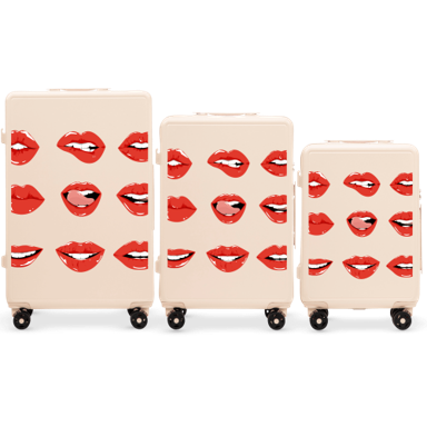 WINGS Set kofera LIPS, 3 kom, ABS+, prljavo bijela