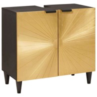 Ormarić za lavabo-umivaonik s policom, 62 x 33 x 58 cm, crno/zlatna