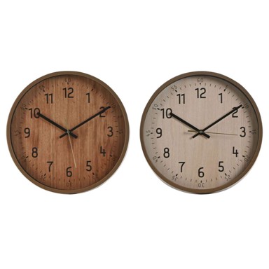 HOME ESPRIT Zidni sat, 30 x 4 x 30 cm (2 kom.), PVC, drvo, smeđi, prirodni