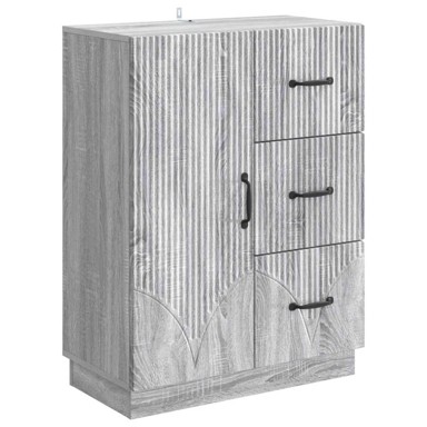 Krevet, 66 x 34,5 x 87 cm, konstruirano drvo, siva sonoma