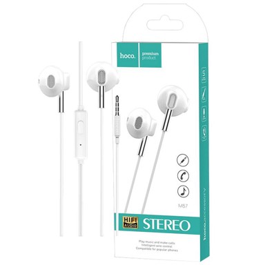 HOCO Žične slušalice M57, 3.5 mm, bijele