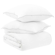 Set deka s jastukom, 240 x 220 cm, poliester, bambus, bijela