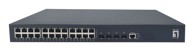 LEVELONE Switch, 28 portova, L3 Lite, 24 x PoE+, 4 x 10G SFP+, 400 W PoE, siva