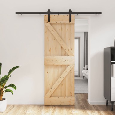 Klizna vrata s priborom za montažu 70 x 210 cm masivna borovina