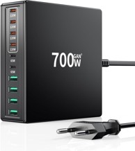 USB-C punjač, 700 W, 10 portova, 6 x USB-C i 4 x USB-A, GaN