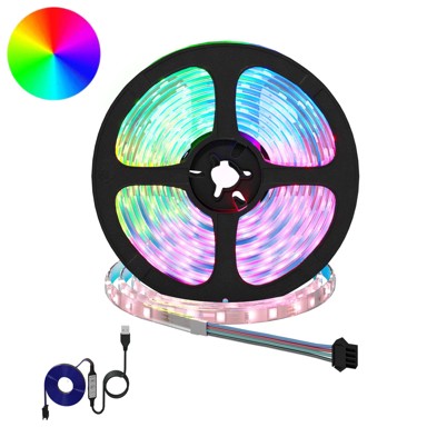 LED Traka, 12 kom, 5100 mm, bakar i plastika, crno-prozirna