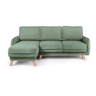 BONAMI SELECTION Svijetlo zelena sklopiva kutna garnitura od samta (promjenjiva) Tori, 230x170x80 cm