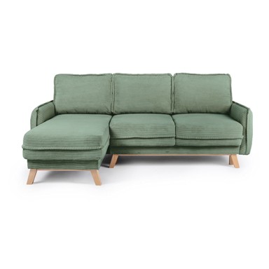 BONAMI SELECTION Svijetlo zelena sklopiva kutna garnitura od samta (promjenjiva) Tori, 230x170x80 cm