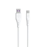 DUDAO Kabel USB-A na USB-C, struja 6 A, duljina 1 m, bijela boja