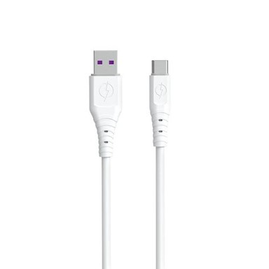 DUDAO Kabel USB-A na USB-C, struja 6 A, duljina 1 m, bijela boja