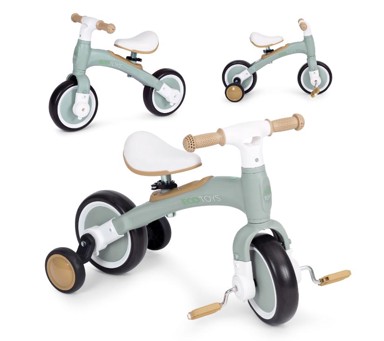 ECOTOYS Bicikl za ravnotežu 2u1 zeleni