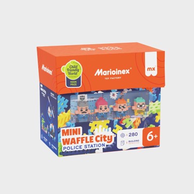 MARIOINEX Kocke za slaganje Mini Waffle Policijska stanica, 280 komada
