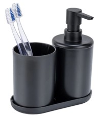 ALLSTAR Plastični set pribora za kupaonicu Fano, crni