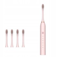 VERKGROUP Električna četkica X3 Sonic s 4 nastavka, ružičasta