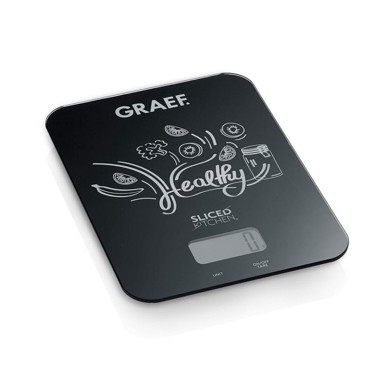GRAEF Digitalna kuhinjska vaga KS202, crna, staklena površina, 5 kg