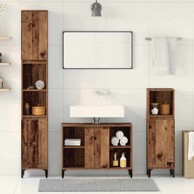 Set kupaonskog namještaja 3-dijelni, konstruirano drvo, staro drvo