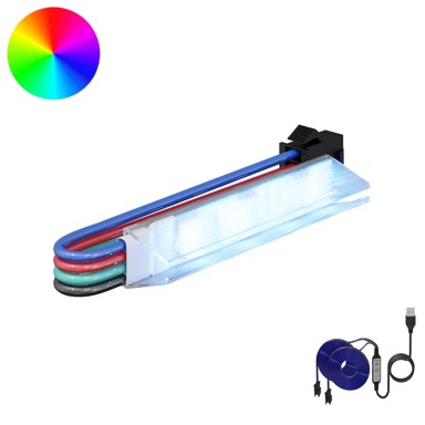 LED Traka višenamjenska, 12 kom, 1745 mm, bakar i plastika, crna